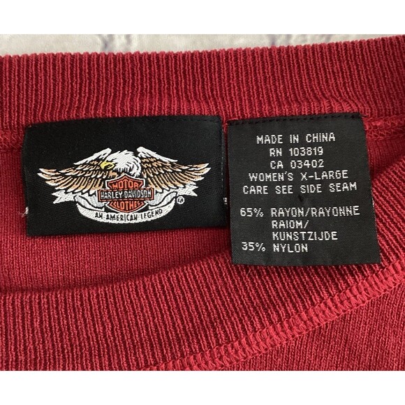 Harley-Davidson Sweater Shirt Women’s Size XL Red Pullover with Metal Design - Picture 4 of 9